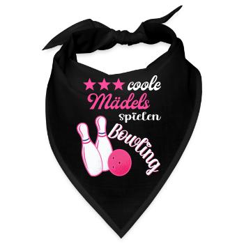 Coole Frauen Spielen Bowling Kegeln Kegelbahn - Bandana - Schwarz - Vorne