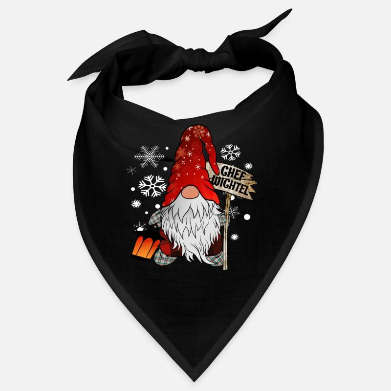 Chef Wichtel mit Schneeflocken Christmas Gnome Bandana