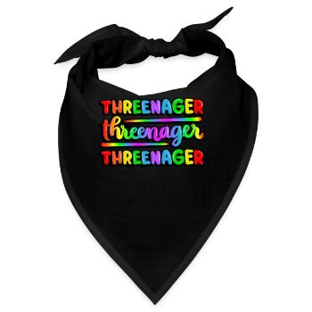 Threenager Kid 3. Geburtstag Regenbogen Spektrum - Bandana - Schwarz - Vorne