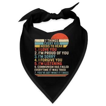Sozialistisches Hemd, 7 Dinge, die jedes Kind hören muss - Bandana - Schwarz - Vorne