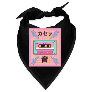 old cool music cassette - Bandana - Schwarz - Vorne