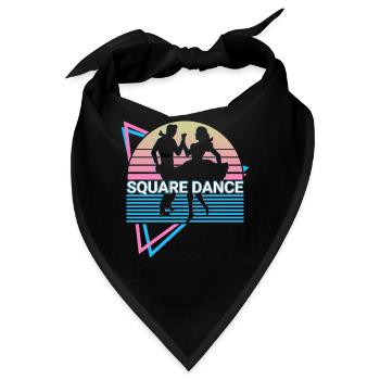 Square Dance Square Dancing Retro - Bandana - Schwarz - Vorne