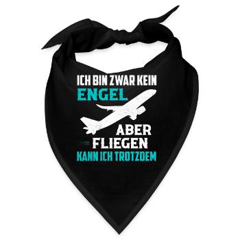 Ich bin zwar kein Engel aber fliegen Pilot Flugze - Bandana - Schwarz - Vorne