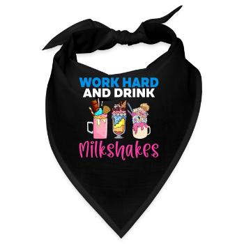 Ich liebe Milchshakes Milchshake Geschenk - Bandana - Schwarz - Vorne