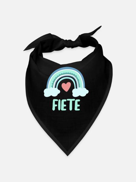 Fiete Name Regenbogen Baby - Bandana - Schwarz