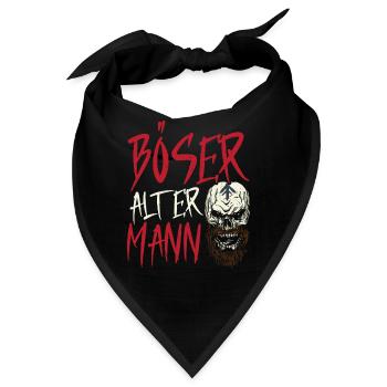 BÖSER ALTER MANN Tattoo-Thema - Bandana - Schwarz - Vorne