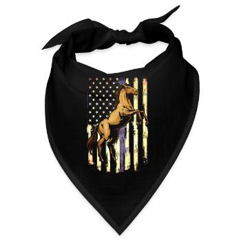 Patriotic Horse America - Bandana - Schwarz - Vorne