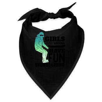 Snowboard Mädchen Frau Winterurlaub - Bandana - Schwarz - Vorne