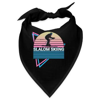 Slalom Skifahren Retro - Bandana - Schwarz - Vorne
