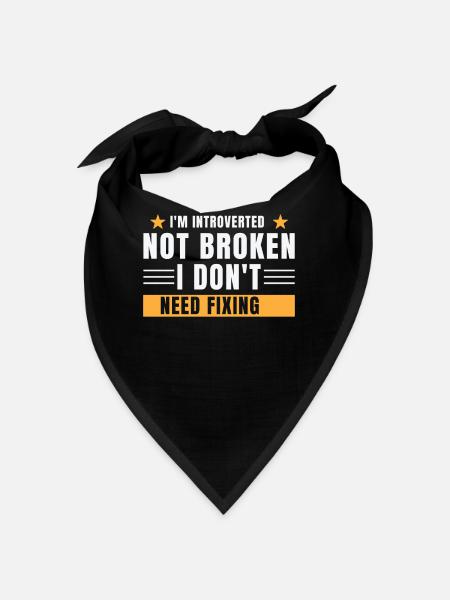 Je suis introverti, pas brisé - Bandana - noir - Devant
