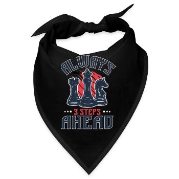 Always 3 Steps Ahead Funny Chess Player - Bandana - Schwarz - Vorne