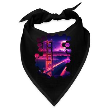 San Francisco Vaporwave Aesthetic Retro Style Art - Bandana - Schwarz - Vorne
