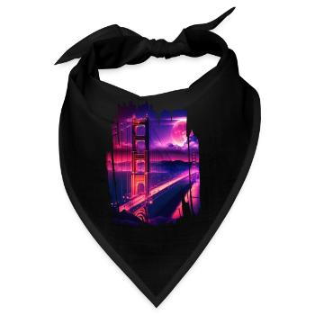 San Francisco Vaporwave Aesthetic Retro Style Art - Bandana - Schwarz - Vorne