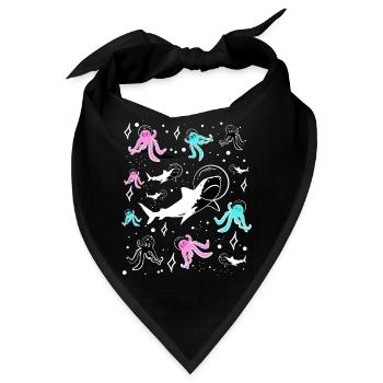 Weltraum - Meeresbesuch - Bandana - Schwarz - Vorne