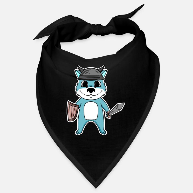 Wikinger Wolf - Bandana - Schwarz