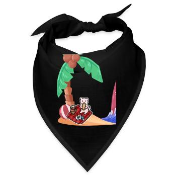 Katze Picknick Insel Urlaub - Bandana - Schwarz - Vorne