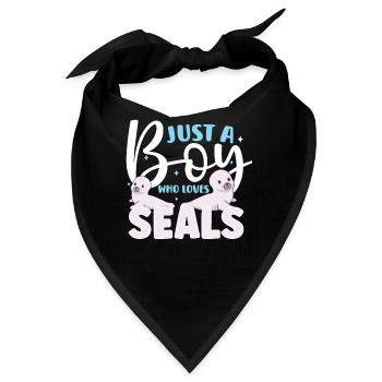 seal animal wilderness animals seals cute baby sea - Bandana - Schwarz - Vorne