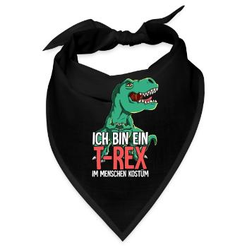 Ich Bin Ein T-rex - Bandana - Schwarz - Vorne