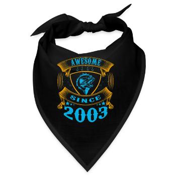 Awesome since 2003. Angel, Angler Geburtstag - Bandana - Schwarz - Vorne
