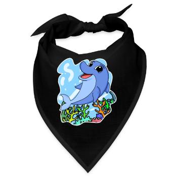 Delfin - Säugetier Meerestier Naturschutz Umwelt - Bandana - Schwarz - Vorne