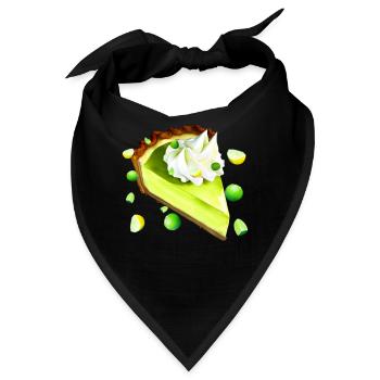 Limettenkuchen Stück Key Lime Pie - Bandana - Schwarz - Vorne