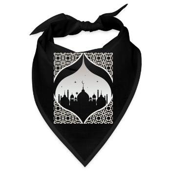 Moschee, Islamischer Glaube, Ramadan Kareem - Bandana - Schwarz - Vorne