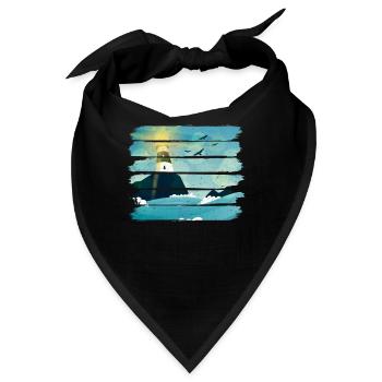 Vintage Lighthouse - Bandana - Schwarz - Vorne