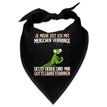 Gottesanbeterin - Bandana - Schwarz - Vorne