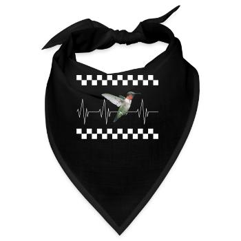 Vogelhemd, Rubinkehl-Kolibri Kunst-Tee, - Bandana - Schwarz - Vorne