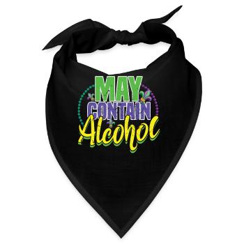 Alcohol Lover Festival Parade Beads Mardi Gras - Bandana - Schwarz - Vorne