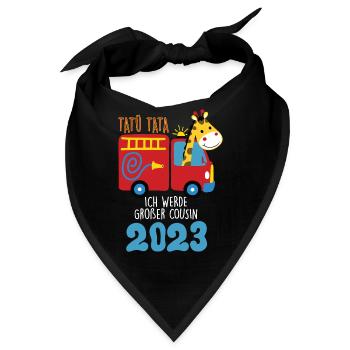 Großer Bruder 2023 Giraffe Baby Ankündigung - Bandana - Schwarz - Vorne