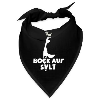 Bock auf Sylt - Insel Spruch - Wortspiel - Bandana - Schwarz - Vorne