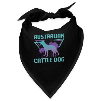 Retro australischer Vieh-Hundeliebhaber - Bandana - Schwarz - Vorne