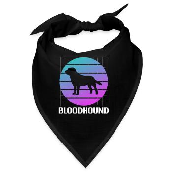 Retro Bluthund-Bluthund-Hundeliebhaber - Bandana - Schwarz - Vorne