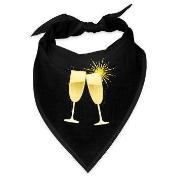 Prost! Sektgläser mit Feuerwerk - Bandana - Schwarz - Vorne