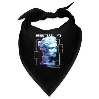 Glitch Venus Statue Vaporwave Neon Aesthetic - Bandana - Schwarz - Vorne