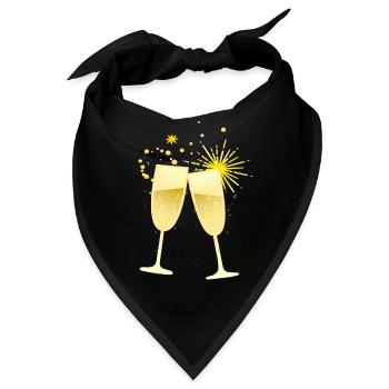 Cheers! Sektgläser Illustration - Bandana - Schwarz - Vorne