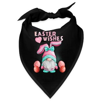 Ostern, Gnom-Zwerg mit Osterei, lustiger Gnom - Bandana - Schwarz - Vorne