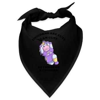 sportliches Einhorn - Bandana - Schwarz - Vorne