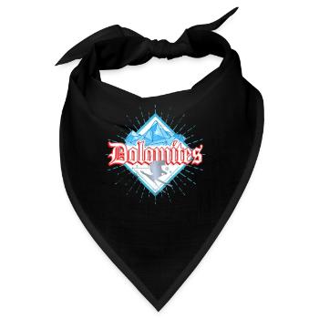 Dolomiten Südtirol Retro Skifahrer Vintage - Bandana - Schwarz - Vorne