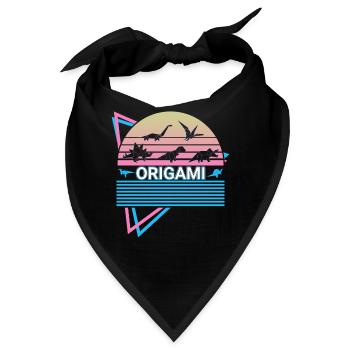 Origami Retro Japanisch Falten - Bandana - Schwarz - Vorne