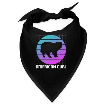 Retro American Curl Katzenliebhaber - Bandana - Schwarz - Vorne
