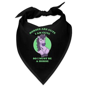 Pferde sind niedlich ich bin niedlich also bin ich - Bandana - Schwarz - Vorne