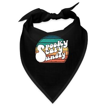 Spooky Scary Sunday Trendy Retro Rainbow - Bandana - Schwarz - Vorne