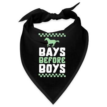Pferdehemd, Buchten vor Jungen Pferde Tee, Mädchen - Bandana - Schwarz - Vorne