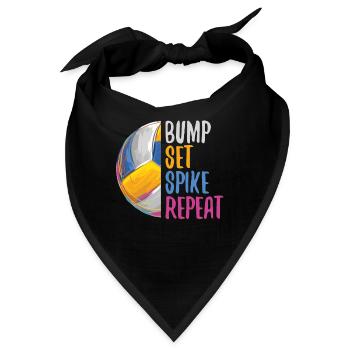 Bump Set Spike Repeat Für Volleyball-fans - Bandana - Schwarz - Vorne