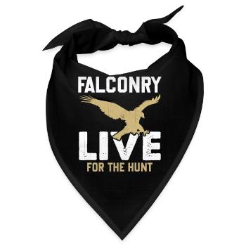 Falconer Falconry Live For The Hunt - Bandana - Schwarz - Vorne