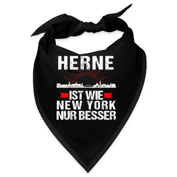 Herne Ist Wie New York Nur Besser - Bandana - Schwarz - Vorne
