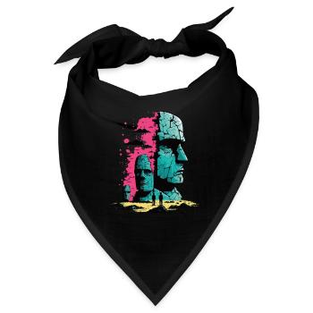 Rapa Nui Moai Kopf Statue Osterinsel - Bandana - Schwarz - Vorne