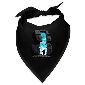 Rapa Nui Moai Kopf Statue Osterinsel - Bandana - Schwarz - Vorne